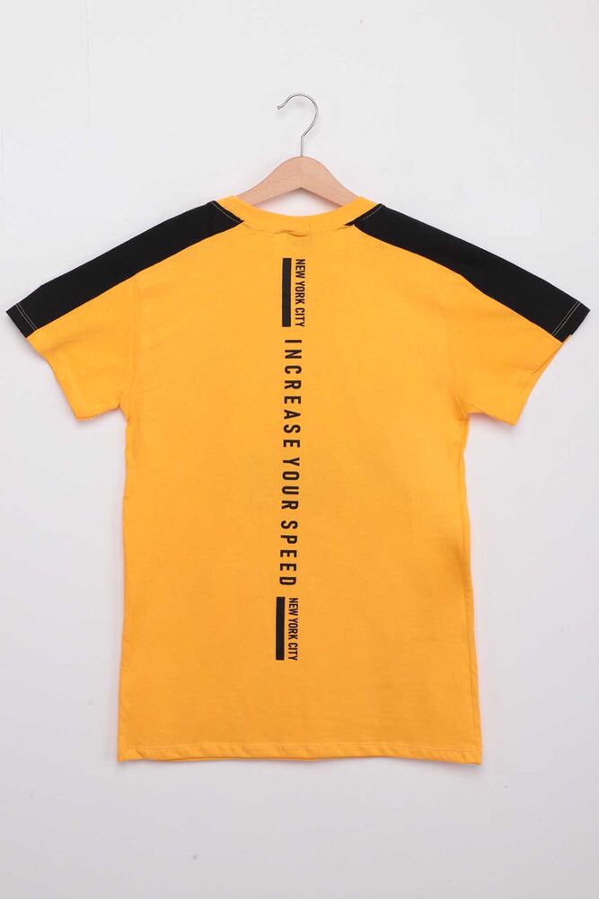 Yazı Baskılı Erkek Çocuk Tshirt | Sarı
