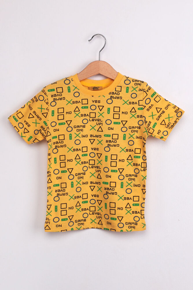 Çocuk Game Over Metraj Baskılı Tshirt | Sarı