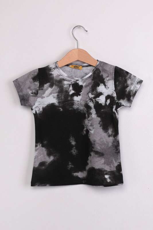 ALMİ - Çocuk Batik Baskılı Tshirt | Siyah