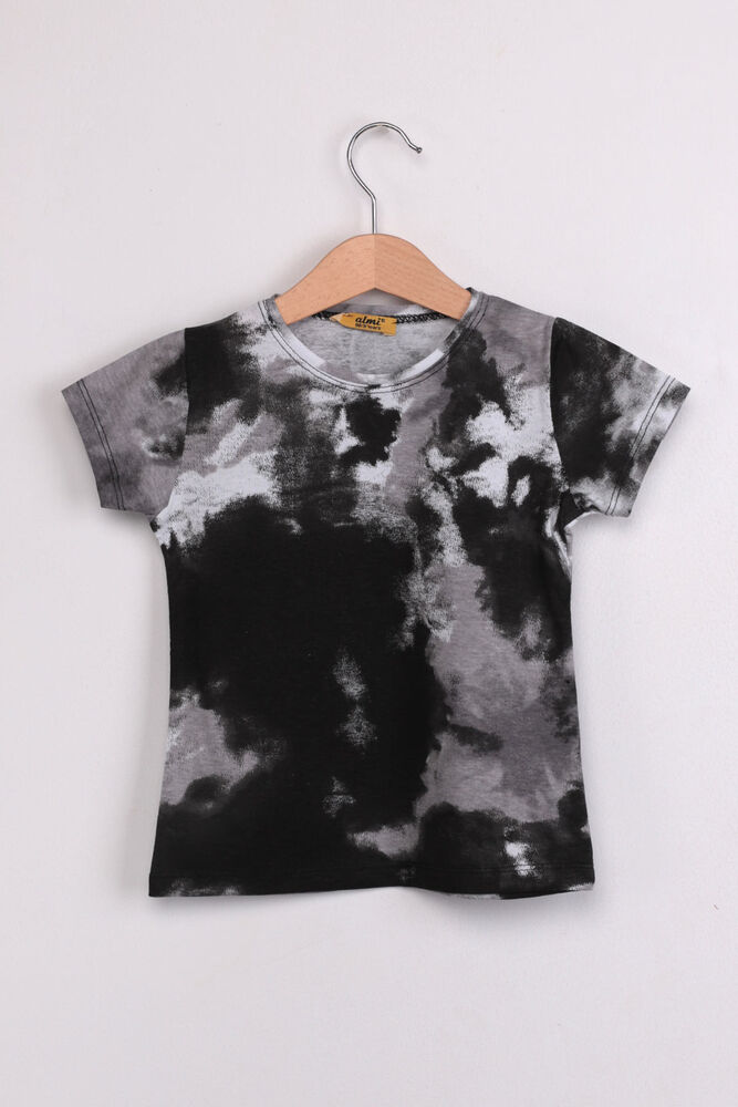 Çocuk Batik Baskılı Tshirt | Siyah
