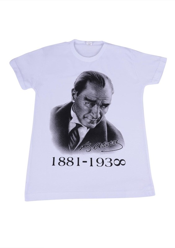 SİMİSSO - Atatürk Baskılı Tshirt | Beyaz