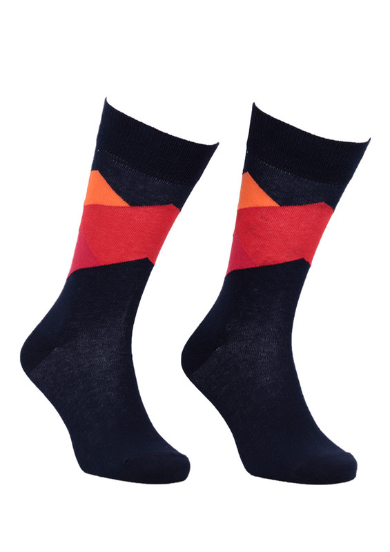 Aytuğ Desenli Erkek Çorap 2434 | Lacivert - Thumbnail