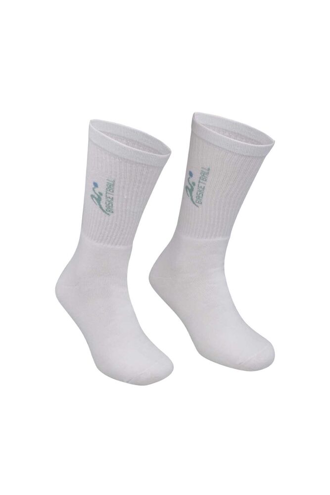 Erkek Desenli Tenis Havlu Çorap 7002 | Beyaz