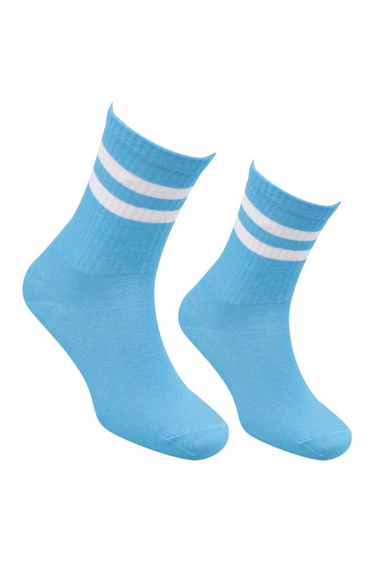 Faris - Çizgili Erkek Tenis Çorabı 6198 | Mavi