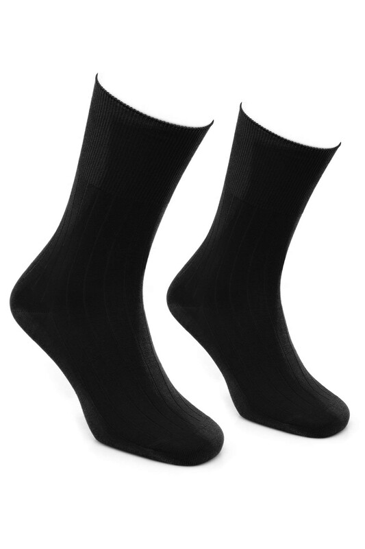 NİSA - Diyabetik Dikişsiz Erkek Soket Çorap 037 | Siyah