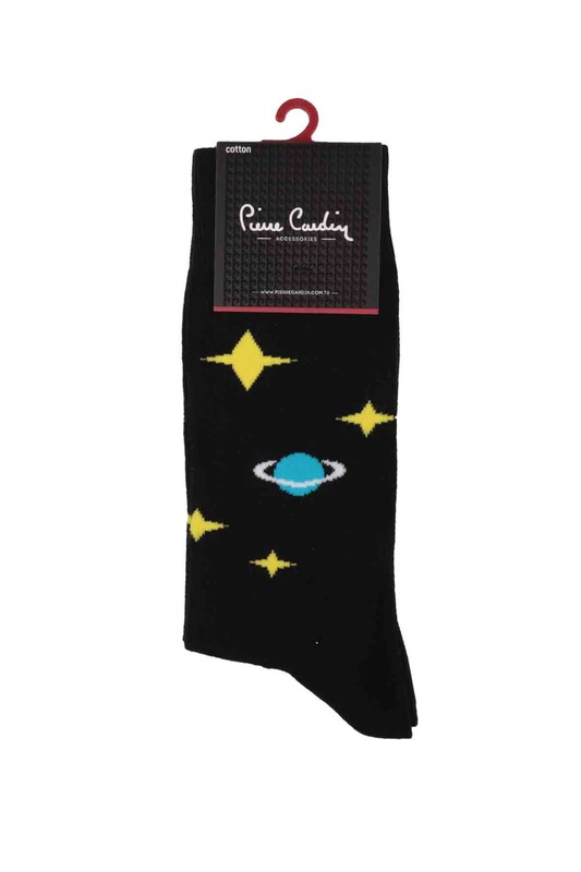Pierre Cardin Stars Desenli Erkek Çorap 206 | Siyah - Thumbnail