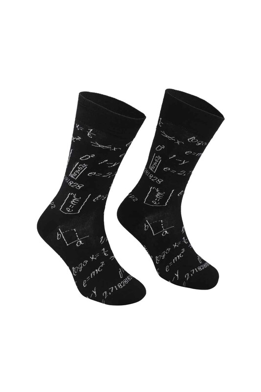 PİERRE CARDİN - Pierre Cardin Einstein Desenli Erkek Çorap 204 | Siyah