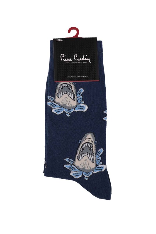 Pierre Cardin Shark Desenli Erkek Çorap 212 | Lacivert - Thumbnail
