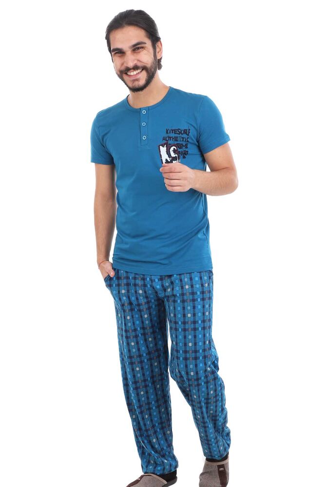 Aydoğan Kısa Kol Modal Erkek Pijama Takımı 7749 | Petrol