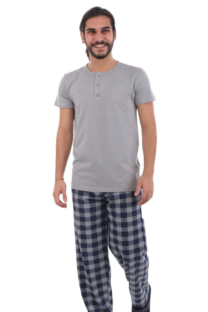 Aydoğan Kısa Kol Modal Erkek Pijama Takımı 7817 | Gri