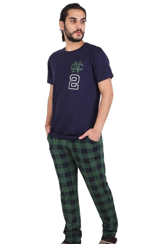JİBER - Jiber Erkek Kısa Kollu Pijama Takımı 4609 | Lacivert