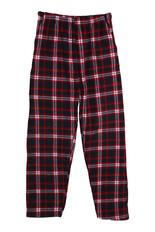 SUDE - Kareli Erkek Polar Pijama Altı 9336 | Kırmızı