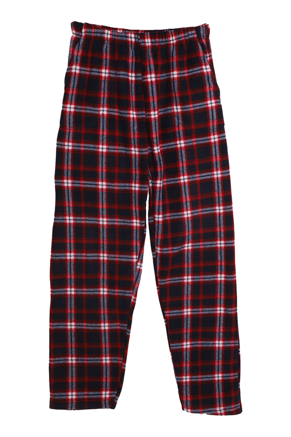 Kareli Erkek Polar Pijama Altı 9336 | Kırmızı