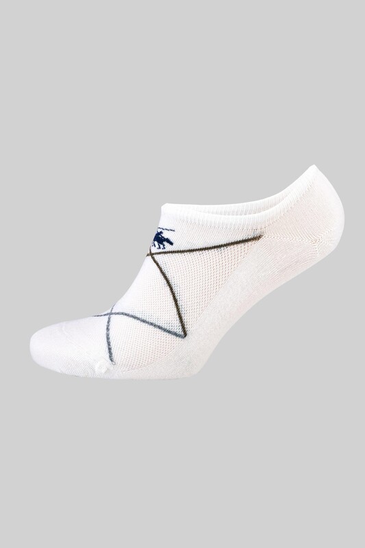 ROFF - Erkek Bambu Sneakers Desenli Çorap 10815 | Beyaz