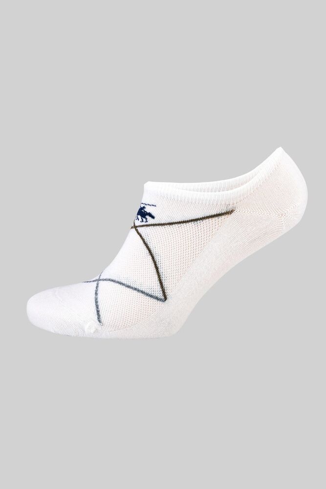 Erkek Bambu Sneakers Desenli Çorap 10815 | Beyaz