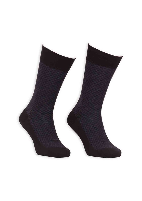 Bordo - Bordo Bambu Dikişsiz Erkek Çorap EBK1001-1 | Siyah