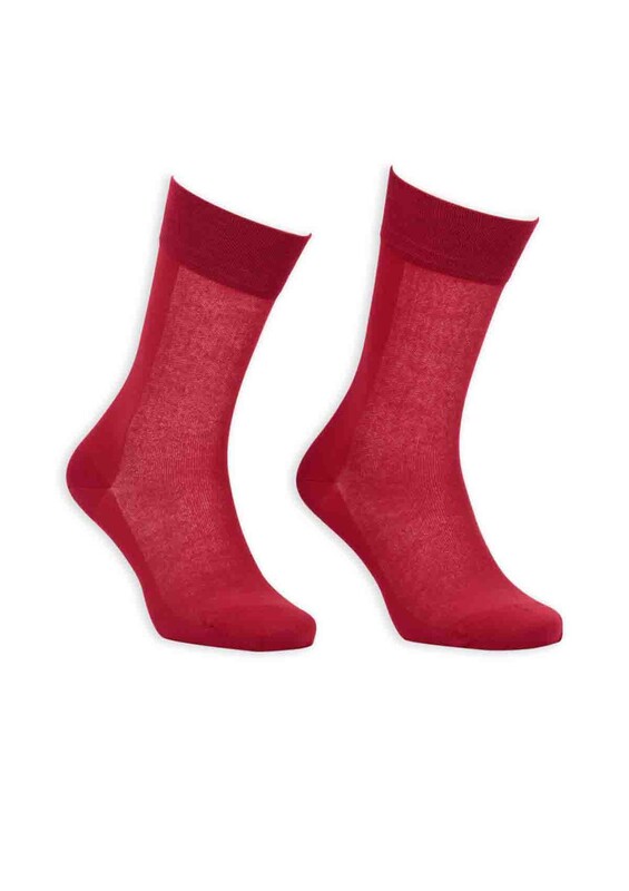 Bordo Cotton Dikişsiz Erkek Çorap SM31007-14 | Kırmızı - Thumbnail