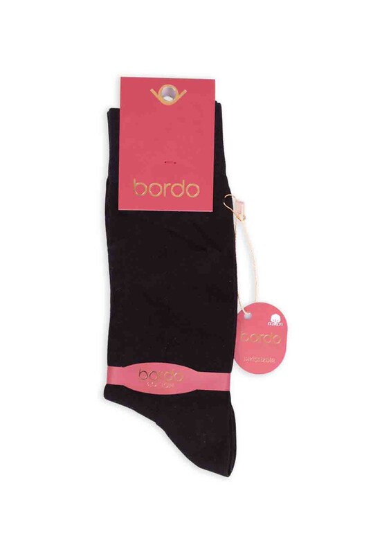 Bordo Cotton Dikişsiz Erkek Çorap SM31007-01 | Siyah - Thumbnail