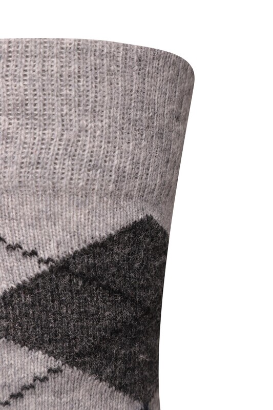 Erkek Lambswool Soket Çorap 50000-1 | Gri - Thumbnail