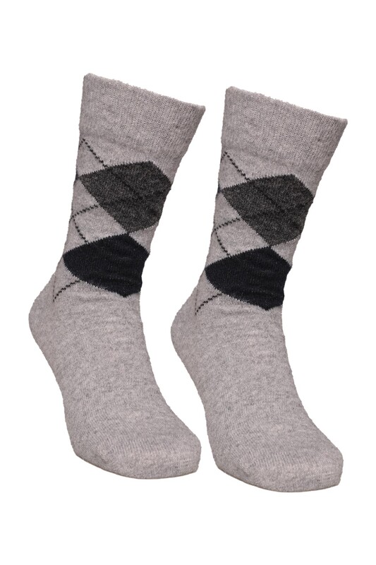 CAKS SOCKS - Erkek Lambswool Soket Çorap 50000-1 | Gri