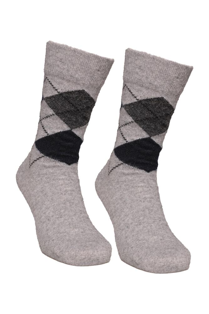 Erkek Lambswool Soket Çorap 50000-1 | Gri