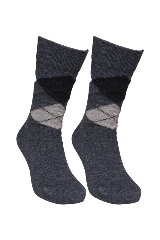 CAKS SOCKS - Erkek Lambswool Soket Çorap 50000-1 | İndigo