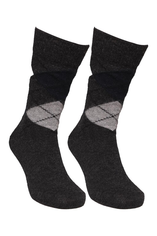 CAKS SOCKS - Erkek Lambswool Soket Çorap 50000-1 | Antrasit