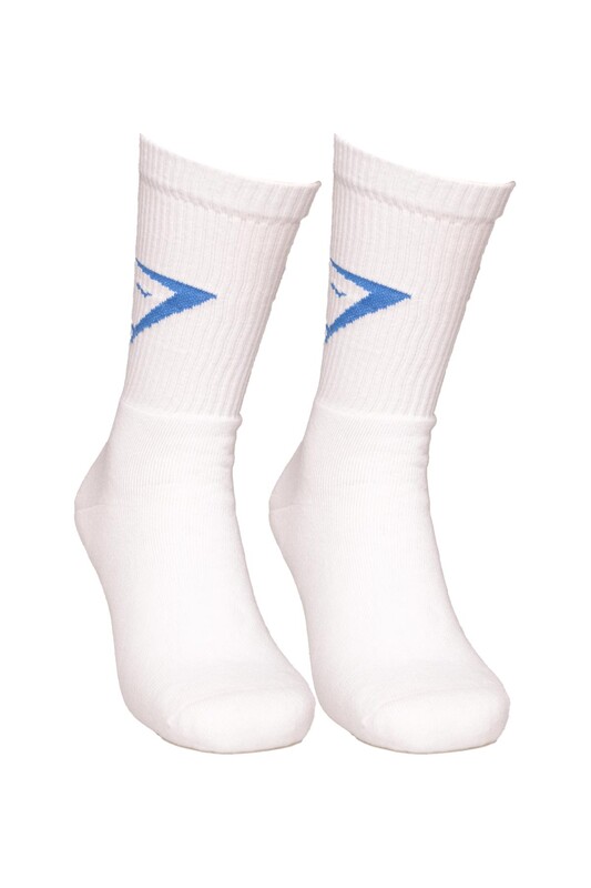 DÜNDAR PLUS - Dündar Yazı Baskılı Erkek Soket Çorap 7101-1 | beyazmavi