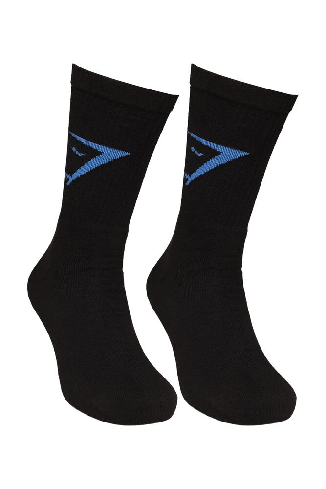 Dündar Yazı Baskılı Erkek Soket Çorap 7101-1 | Siyah Mavi