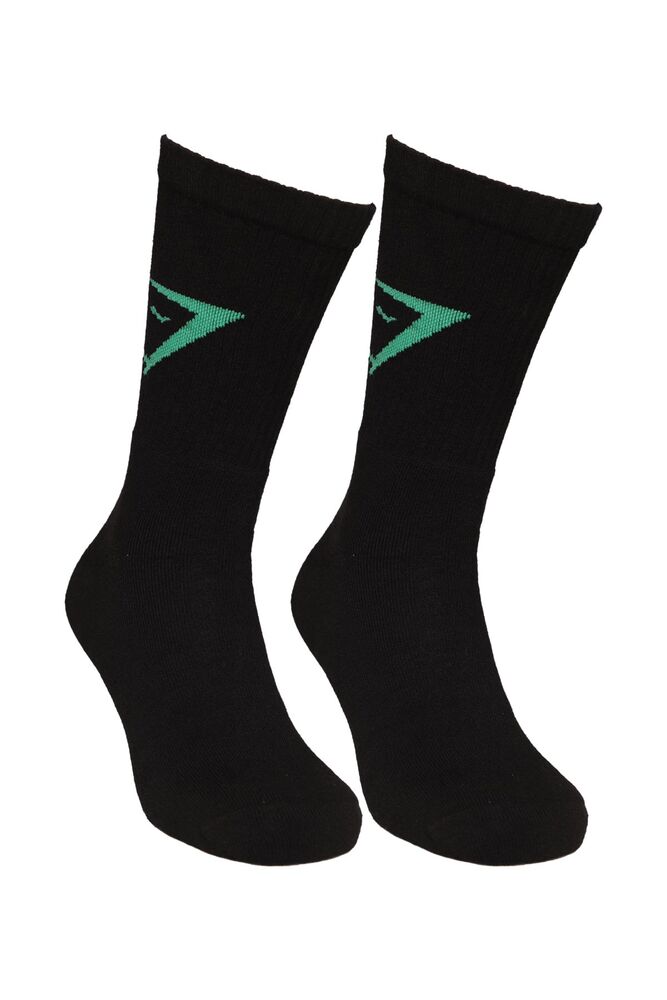 Dündar Yazı Baskılı Erkek Soket Çorap 7101-1 | Siyah Yeşil