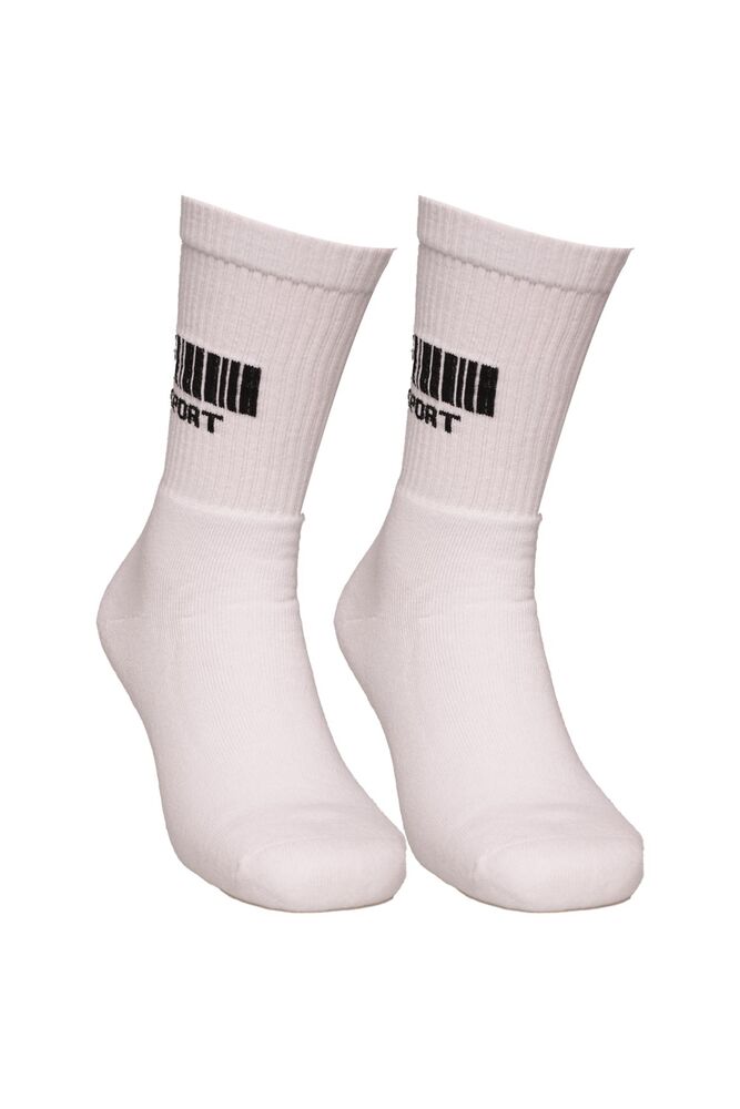 Dündar Yazı Baskılı Erkek Soket Çorap 7101-3 | Beyaz