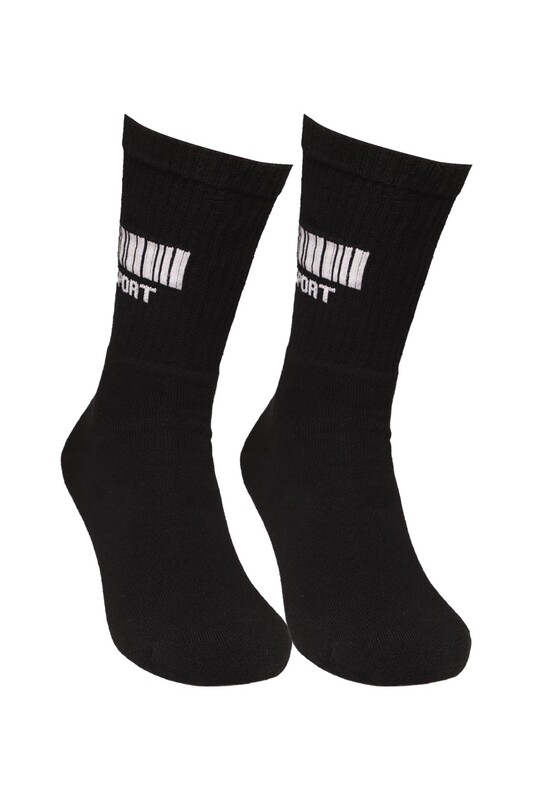 Dündar Yazı Baskılı Erkek Soket Çorap 7101-3 | Siyah - Thumbnail