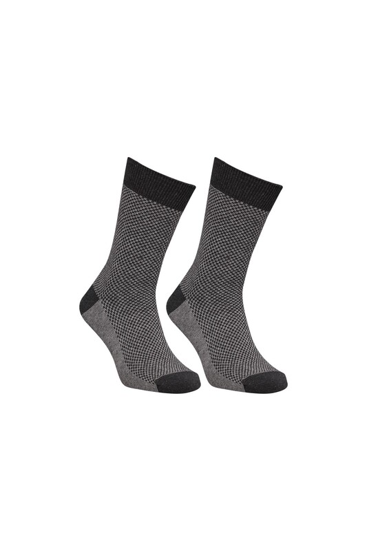MOZAİK - Desenli Erkek Soket Çorap 4843 | Füme