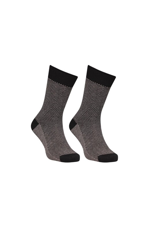 MOZAİK - Desenli Erkek Soket Çorap 4843 | Siyah