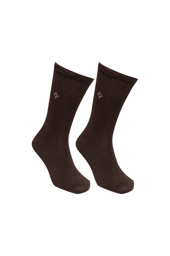 Erkek Düz Soket Çorap | Kahve