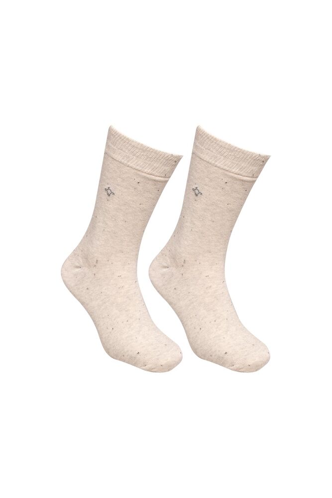 Erkek Düz Soket Çorap | Krem
