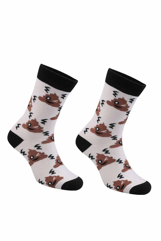 RETRO - Emoji Desenli Çorap | Lacivert