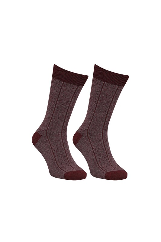 SAHAB - Desenli Erkek Soket Çorap 9230 | Bordo