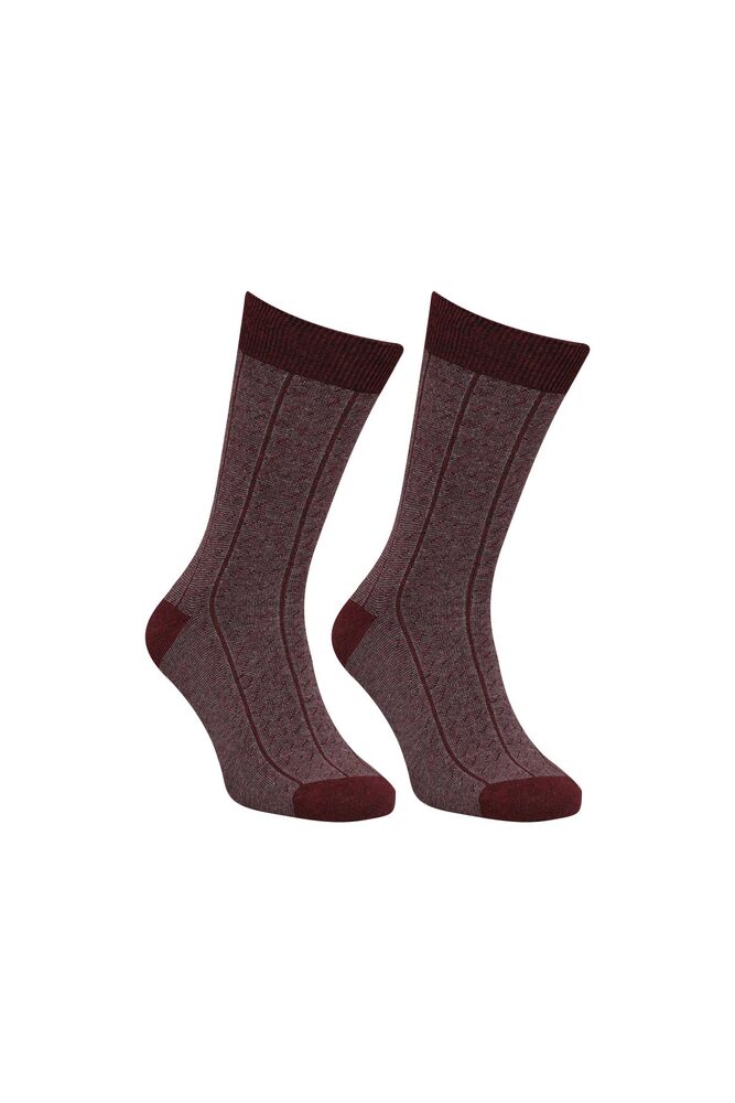 Desenli Erkek Soket Çorap 9230 | Bordo