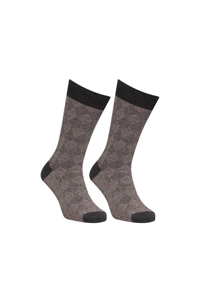 Desenli Erkek Soket Çorap 9230 | Vizon