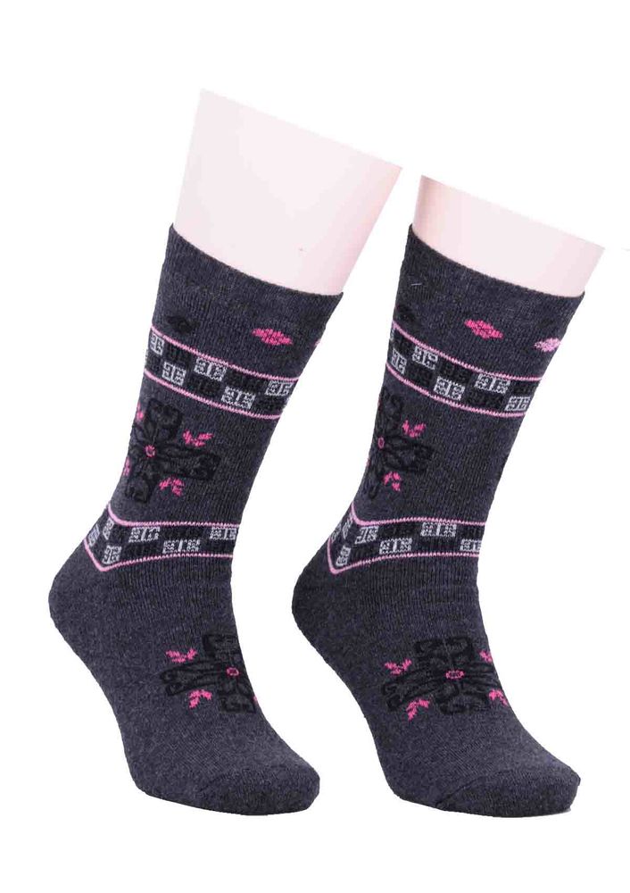 Arc Desenli Havlu Çorap 213 | Füme