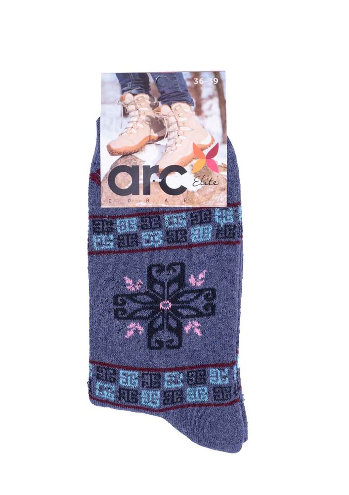 Arc Desenli Havlu Çorap 213 | İndigo
