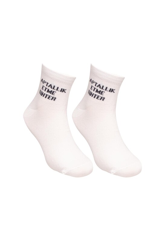 TWENTY - Erkek Kolej Soket Çorap | Beyaz Siyah