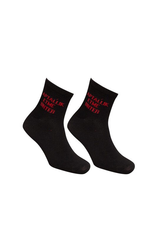 TWENTY - Erkek Kolej Soket Çorap | Siyah Kırmızı