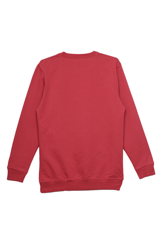 2 İplik Erkek Sweatshirt 9008 | Vişne - Thumbnail