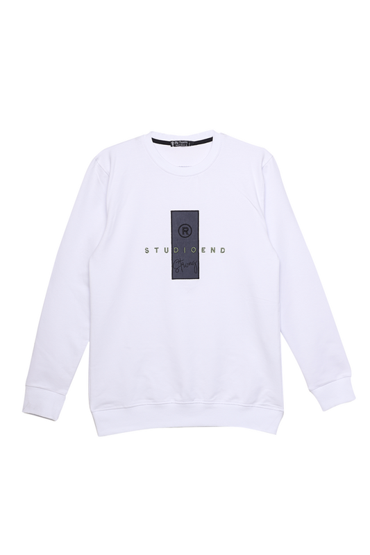 By Twens - 2 İplik Kompak Erkek Sweatshirt 9008-1 | Beyaz