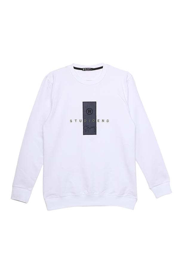 2 İplik Kompak Erkek Sweatshirt 9008-1 | Beyaz