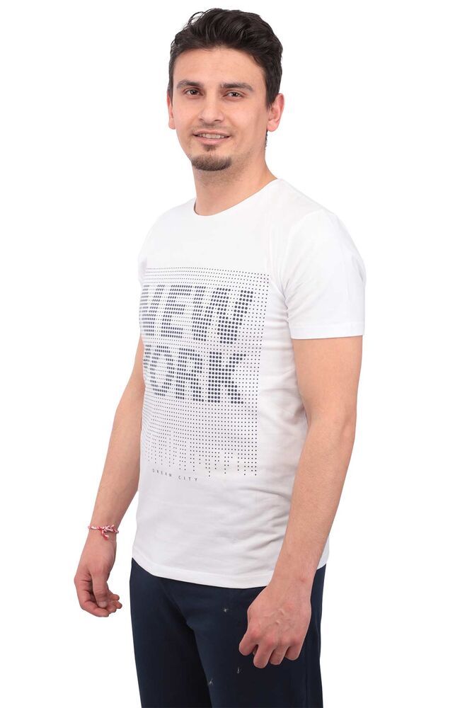 Real Rock NewYork Baskılı Erkek Tshirt | Beyaz