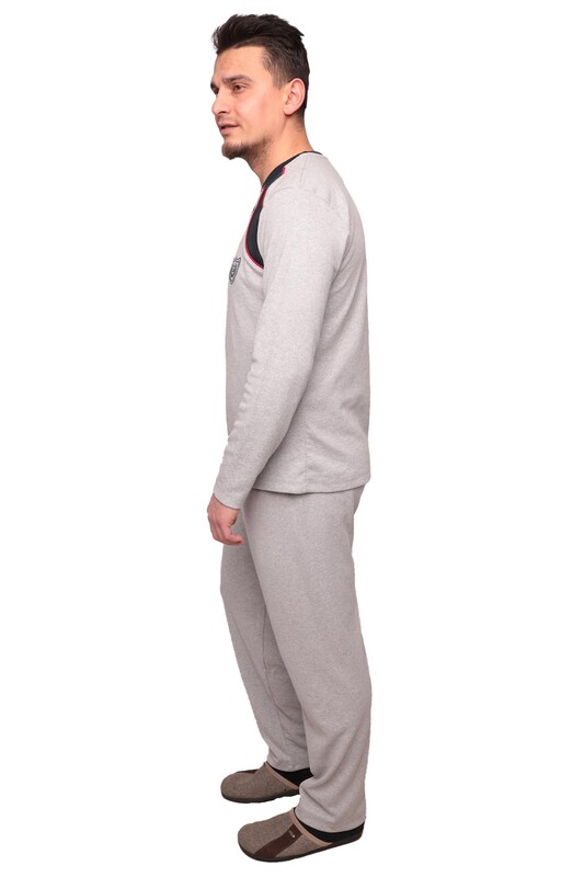 İnterlok Erkek Pijama Takımı 3020 | Gri - Thumbnail