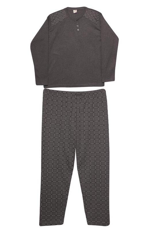 GLİSA - Uzun Kol Erkek Pijama Takımı 6603 | Antrasit